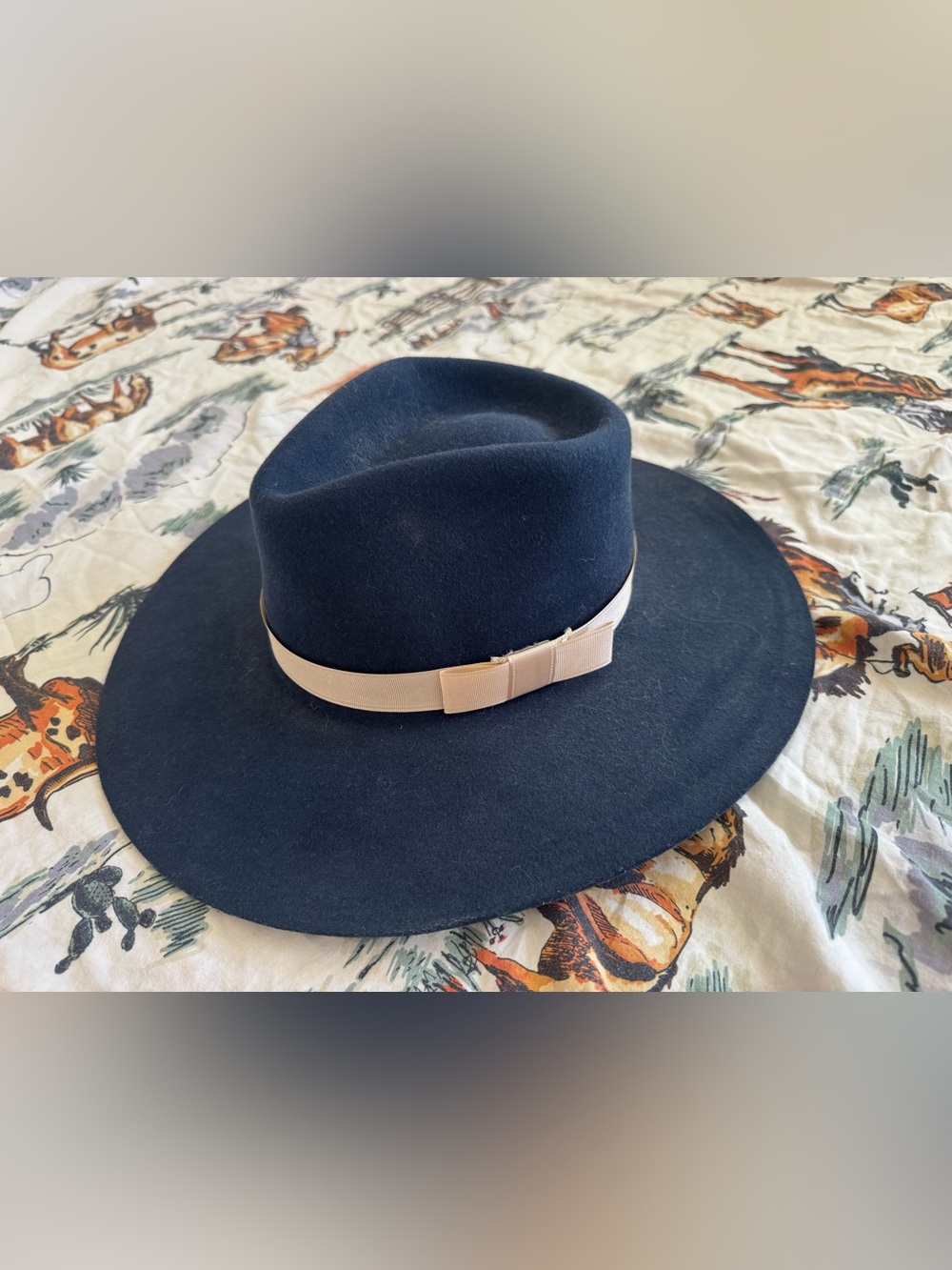 Twister Felt Western Cowboy Hat Navy Blue Size L Wide Brim